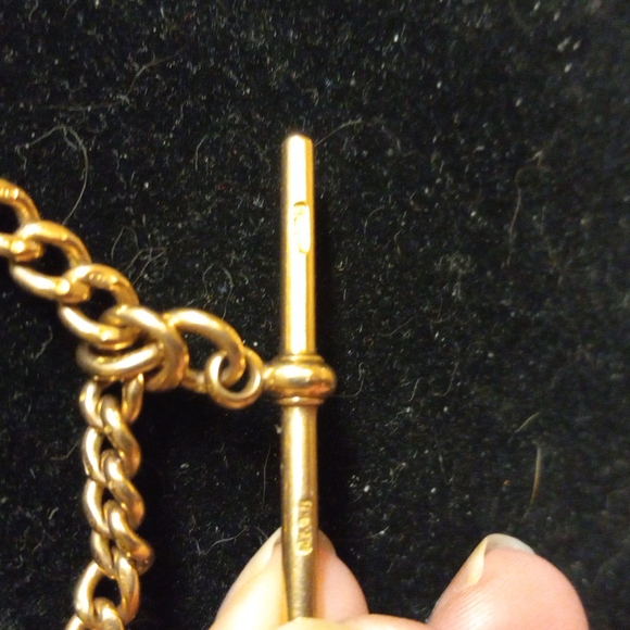 Victorian watch fog with 9 carot solid gold chain - Picture 3 of 4